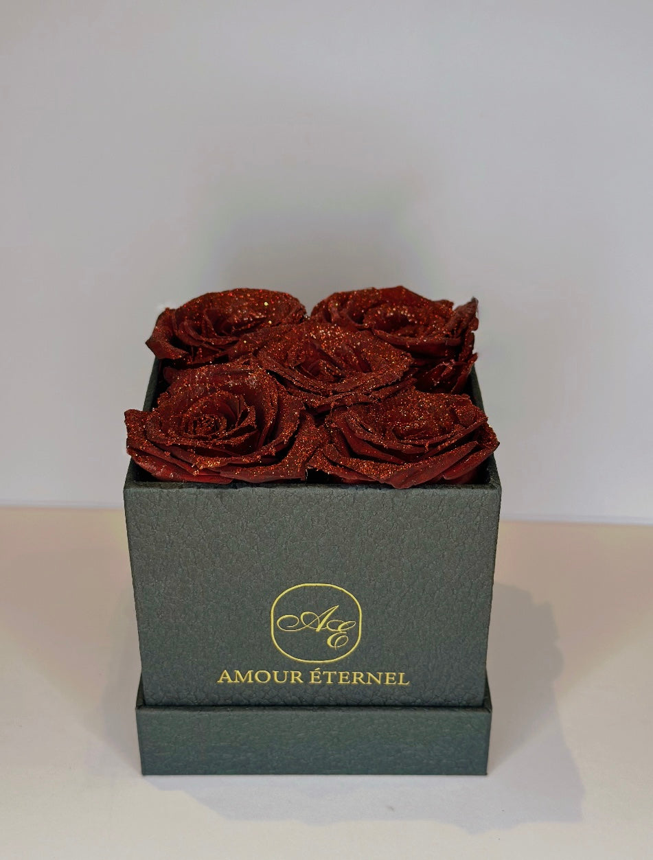 Amour Éternel Glitter Roses Small - (Matte Black)